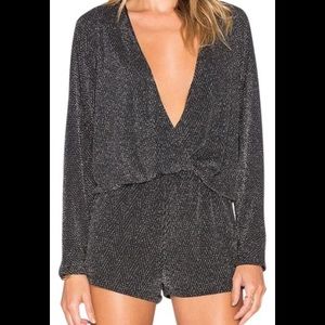 V-neck shimmer romper